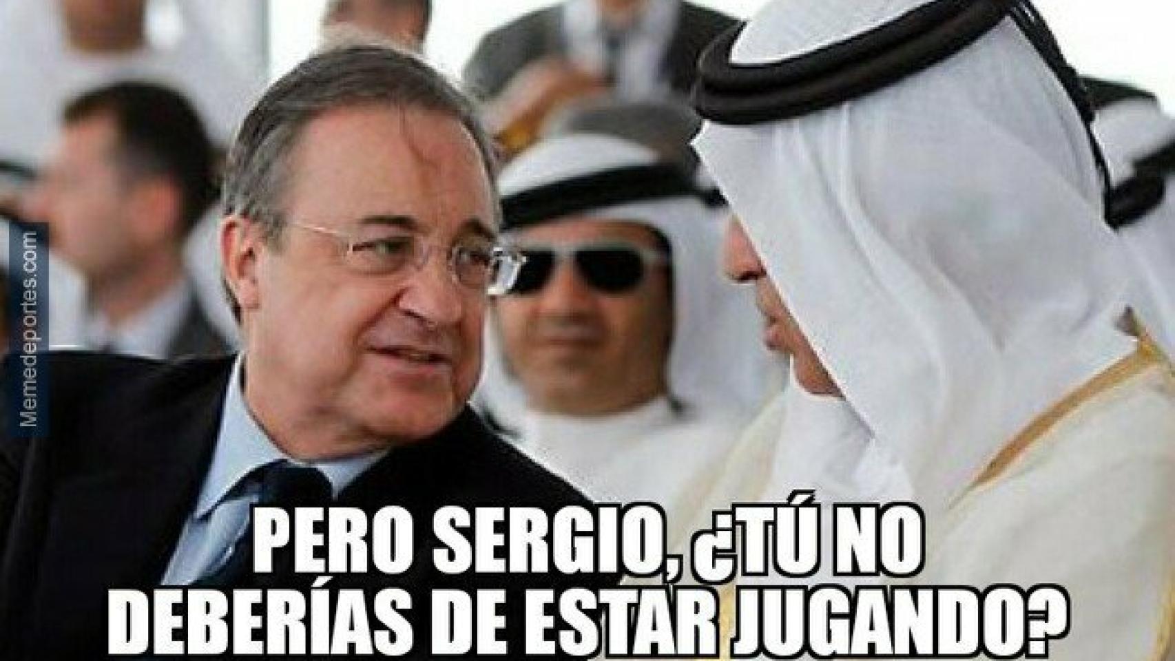 A Ramos ya le confunden con los jeques de Abu Dhabi. Foto: memedeportes.com