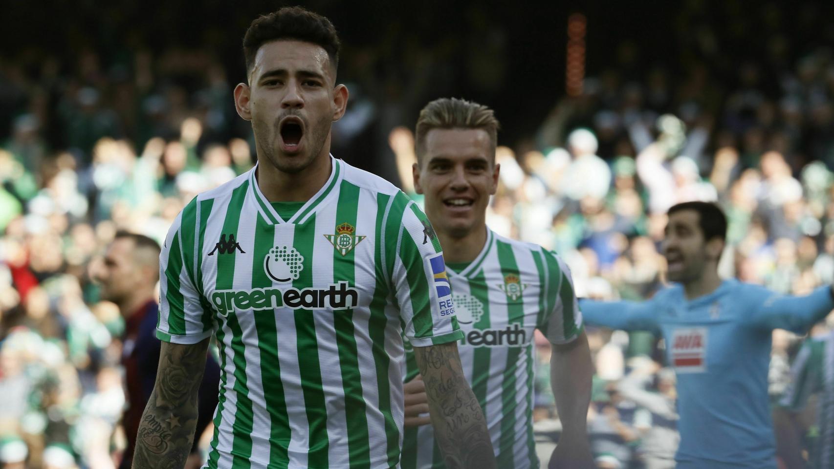 Sanabria, delantero del Betis, celebra un gol ante el Eibar