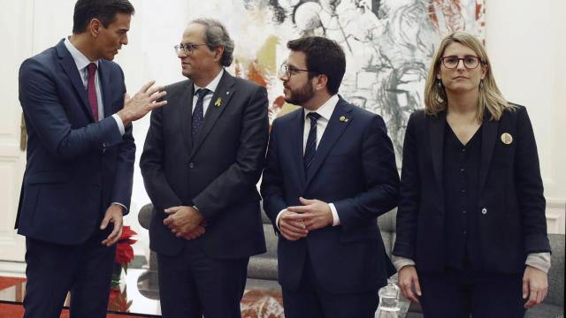Pedro Sánchez, Quim Torra, Pere Aragonès y Elsa Artadi.
