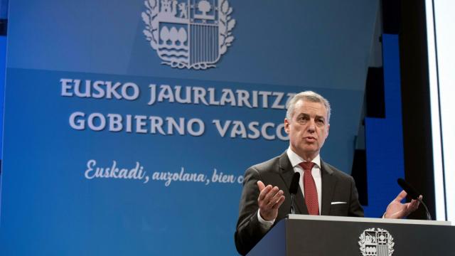 Íñigo Urkullu, durante la recepción de Navidad en la sede del Gobierno vasco.