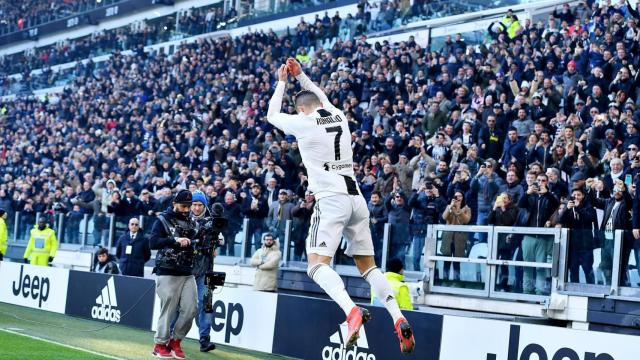 Cristiano celebra un gol con la Juventus