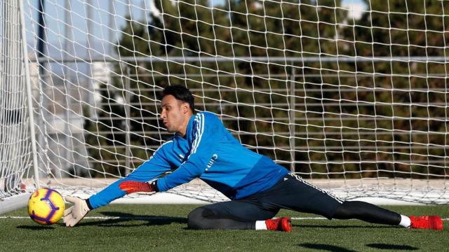 Keylor Navas ejercitándose en Valdebebas. Foto: realmadrid.com