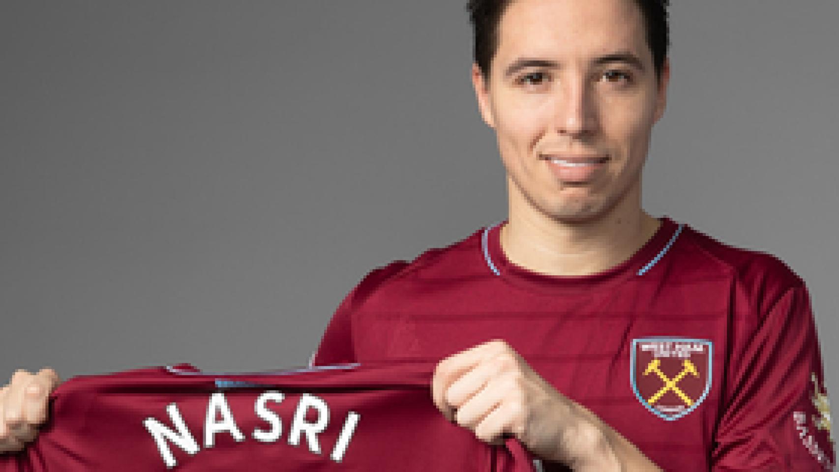 Nasri con la camiseta del West Ham. Foto: Twitter. (@WestHamUdt)