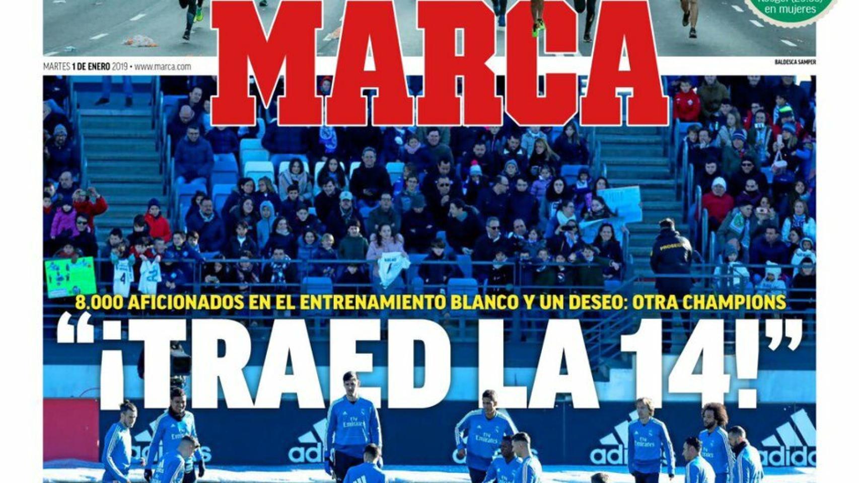 La portada del diario MARCA (01/01/2019)
