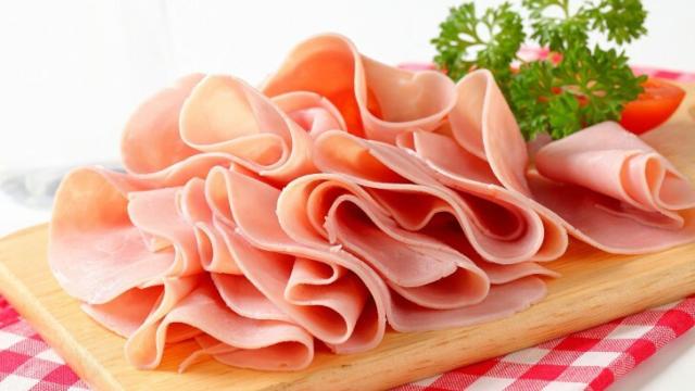 Unas hermosísimas lonchas de jamón de York.