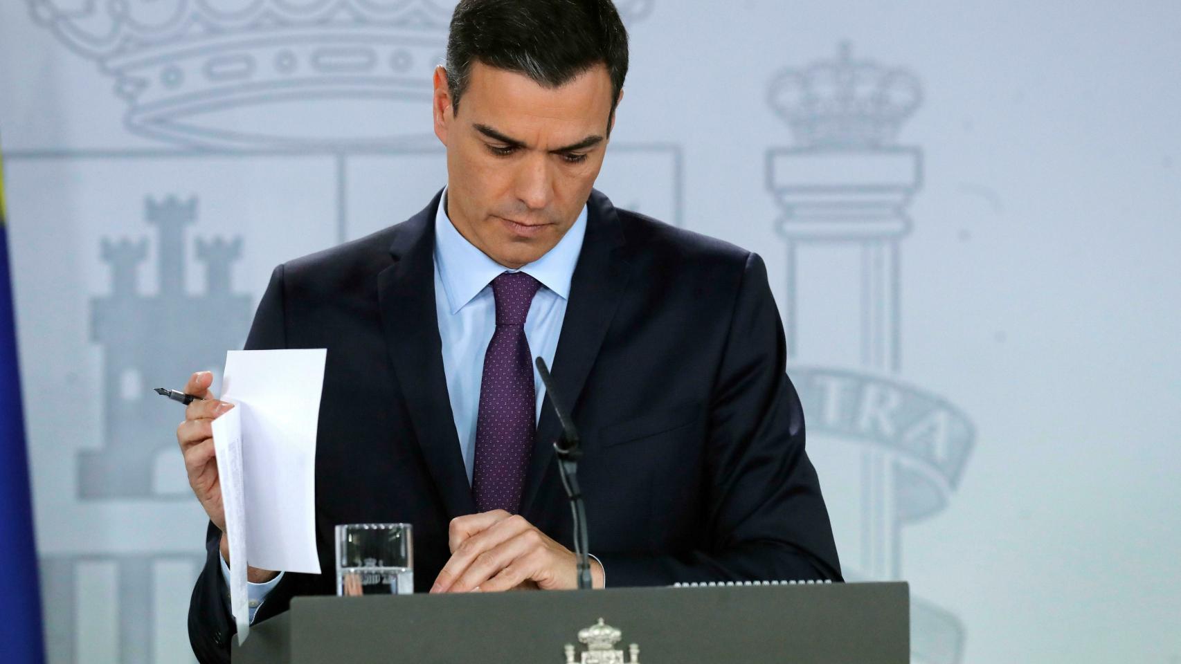 El presidente del Gobierno, Pedro Sánchez, en La Moncloa