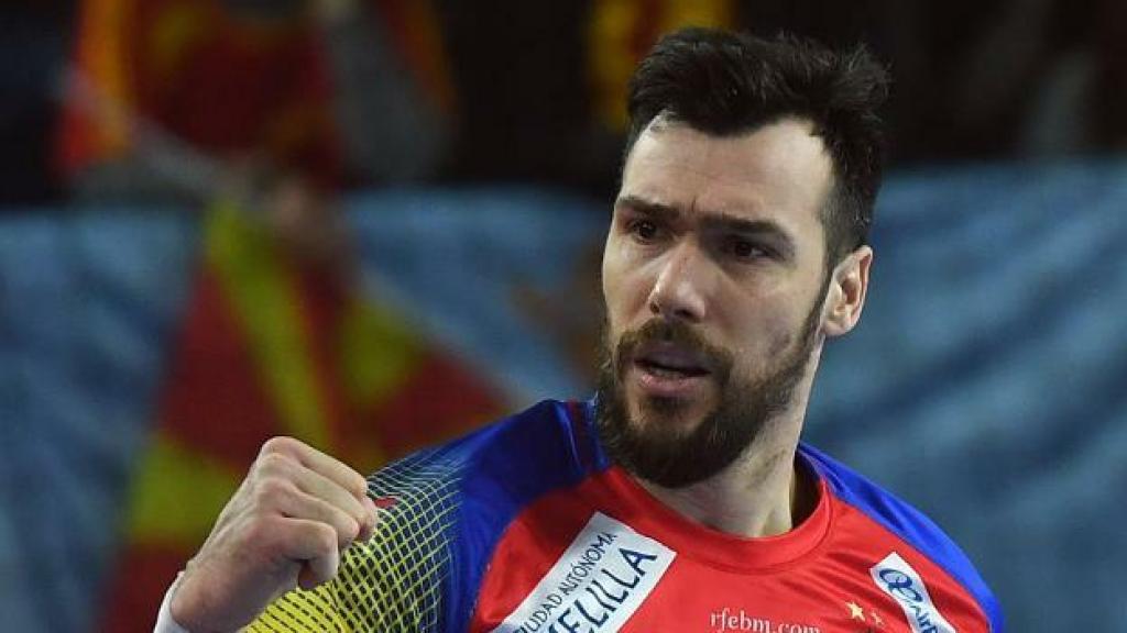 Gedeón Guardiola, durante un partido con la Selección