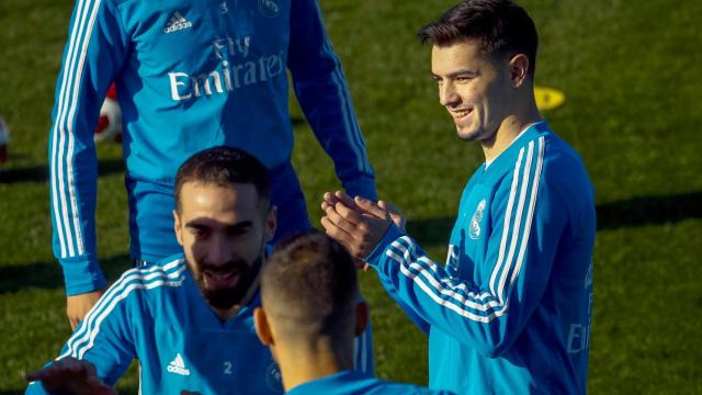 Brahim Díaz, protagonista en su primer entrenamiento con el Real Madrid