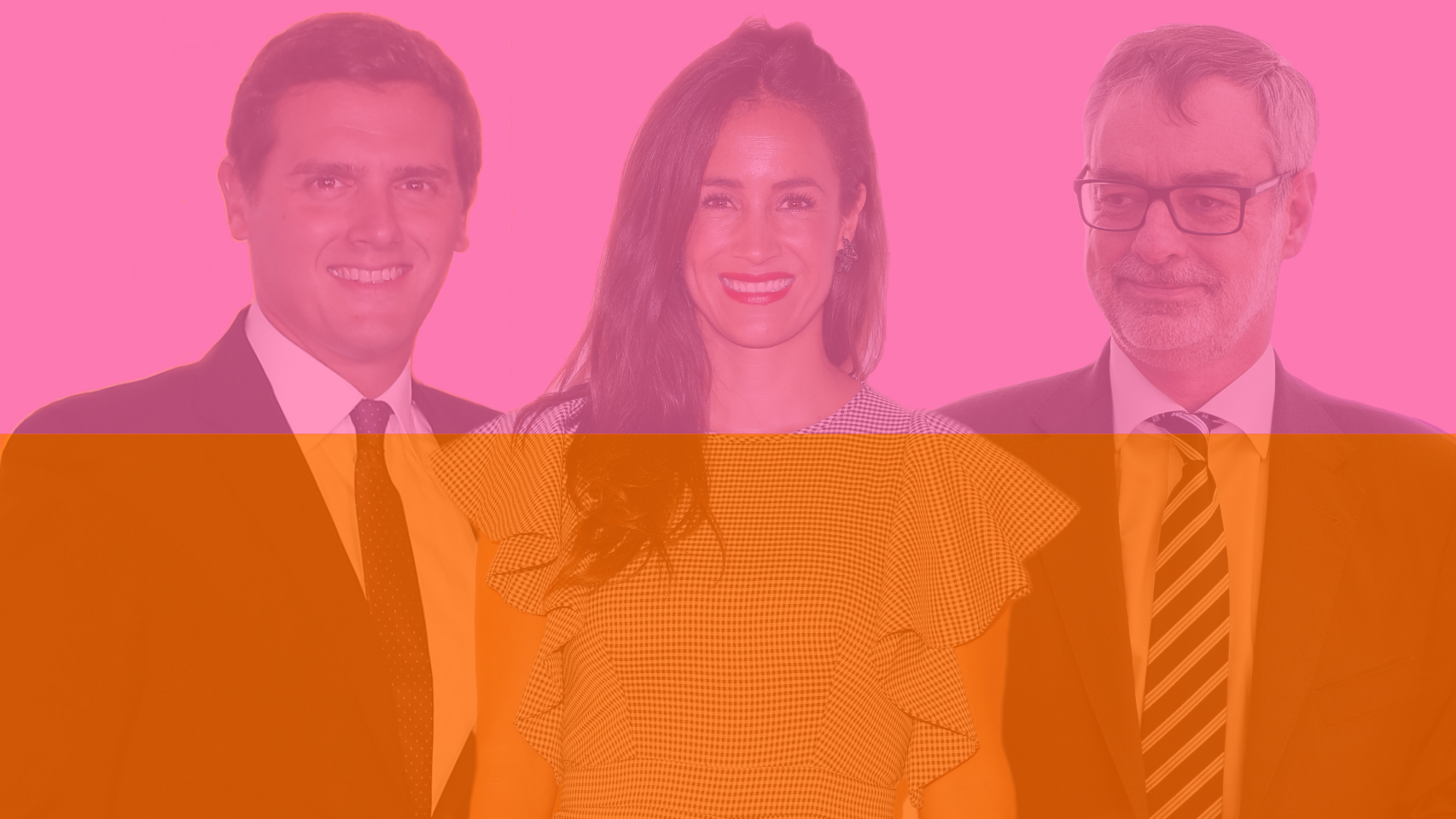 Albert Rivera, Begoña VIllacís y José Manuel Villegas en un montaje de JALEOS.