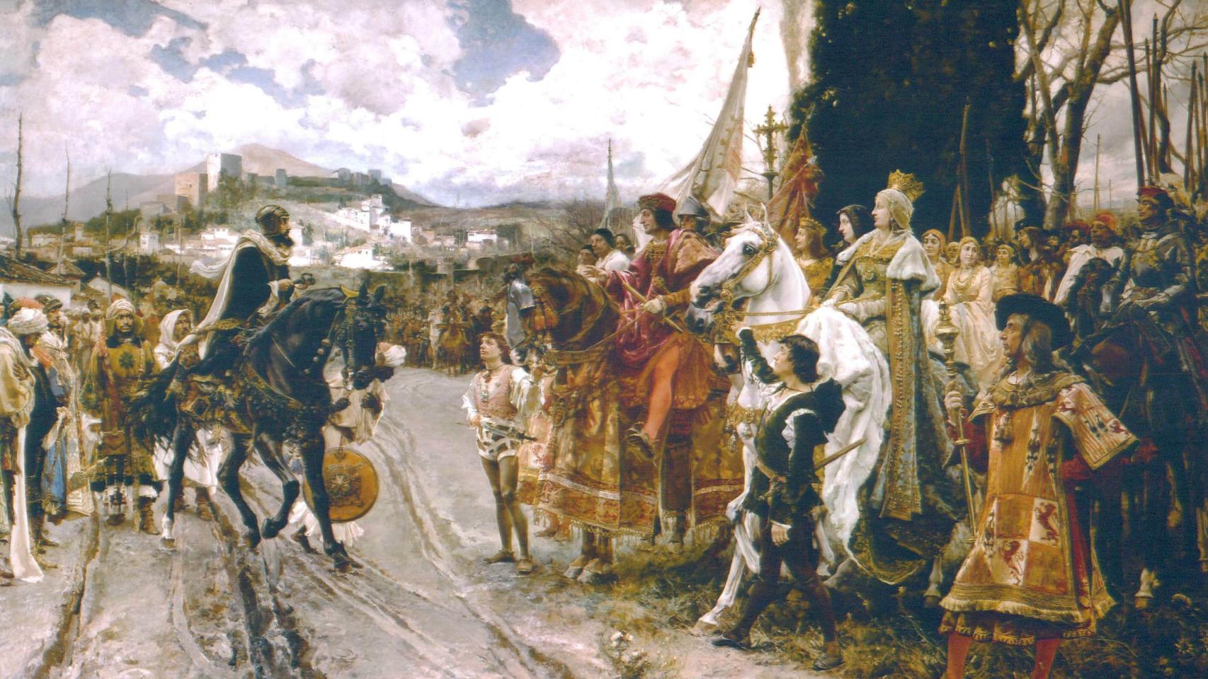 Francisco Pradilla y Ortiz pintó en 1882 el cuadro titulado 'La rendición de Granada'.
