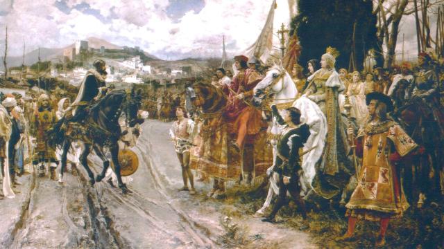 Francisco Pradilla y Ortiz pintó en 1882 el cuadro titulado 'La rendición de Granada'.