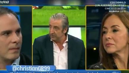 Josep Pedrerol en El Chiringuito. Foto Twitter: (@elchiringuitotv)