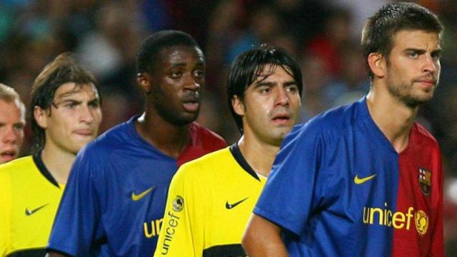 Yaya Touré y Piqué en el Barcelona