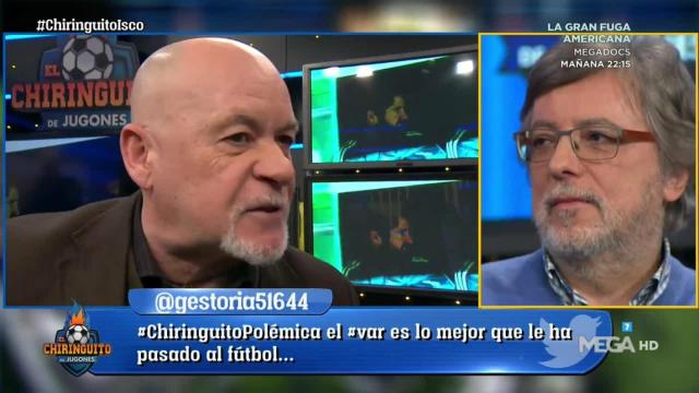 Duro en 'El Chiringuito'. Foto: Twitter (@elchiringuitotv)
