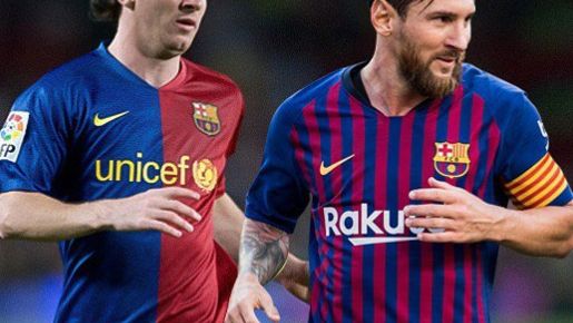 Messi, en el 10yearChallenge. Foto: Instagram (@fcbarcelona)