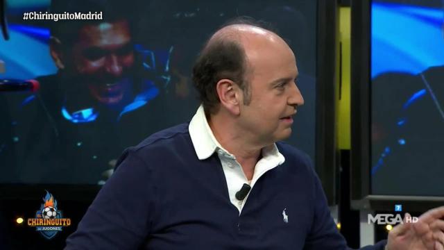 Juanma Rodríguez, durante El Chiringuito. Fotos: Twitter (@elchiringuitotv)