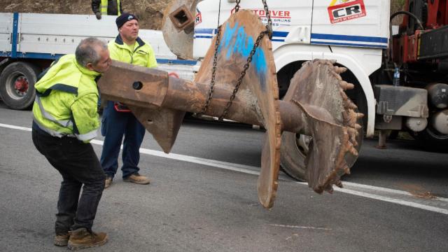 Imagen de una de las barrenas trasladadas a Totalán.