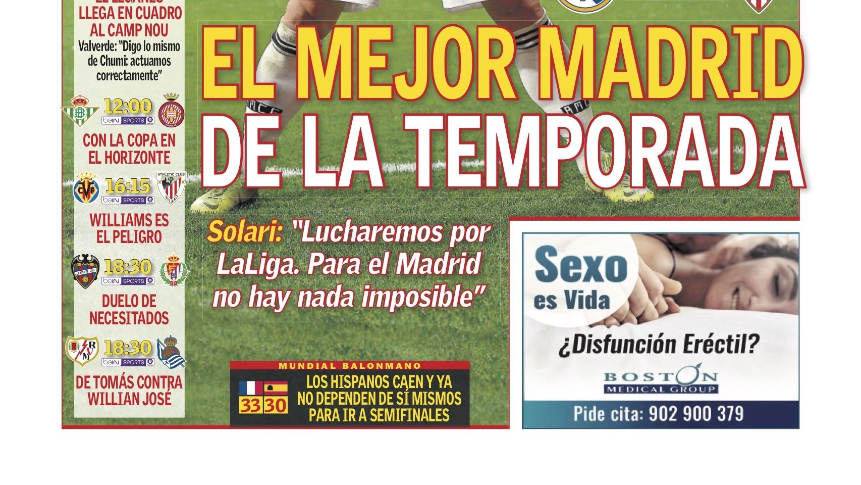 La portada del diario AS (20/01/2019)