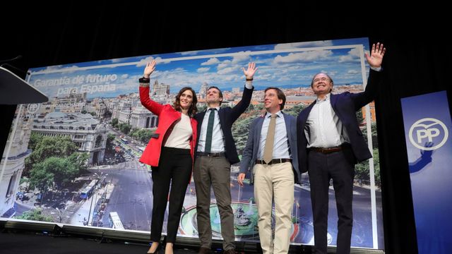 Casado, Díaz Ayuso, Martínez Almeida y Pío García Escudero, en la Convención del PP.