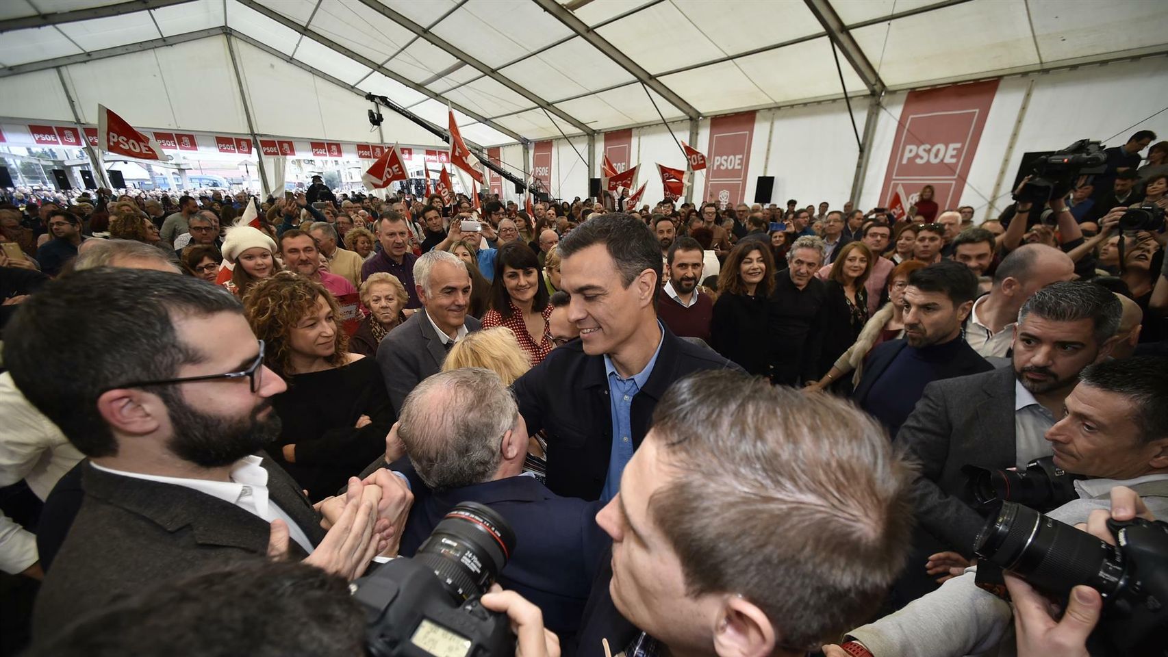 Pedro Sánchez, en Murcia.