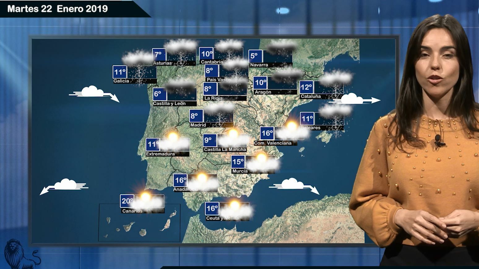 Fotograma del vídeo de la predicción del tiempo.