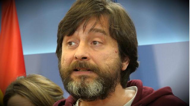 Rafael Mayoral, diputado de Unidos Podemos, en la sala de prensa del Congreso.