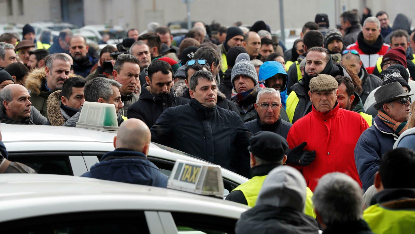 La concentración de taxis en Madrid.
