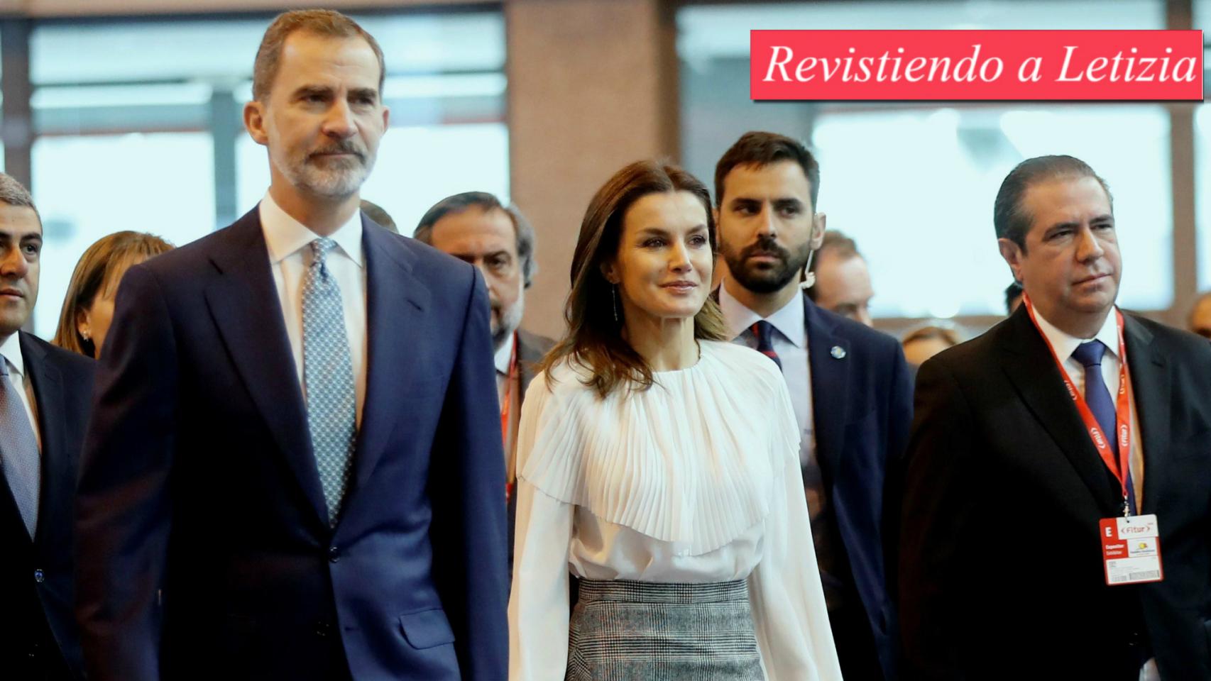 La reina Letizia junto al rey Felipe en Fitur.