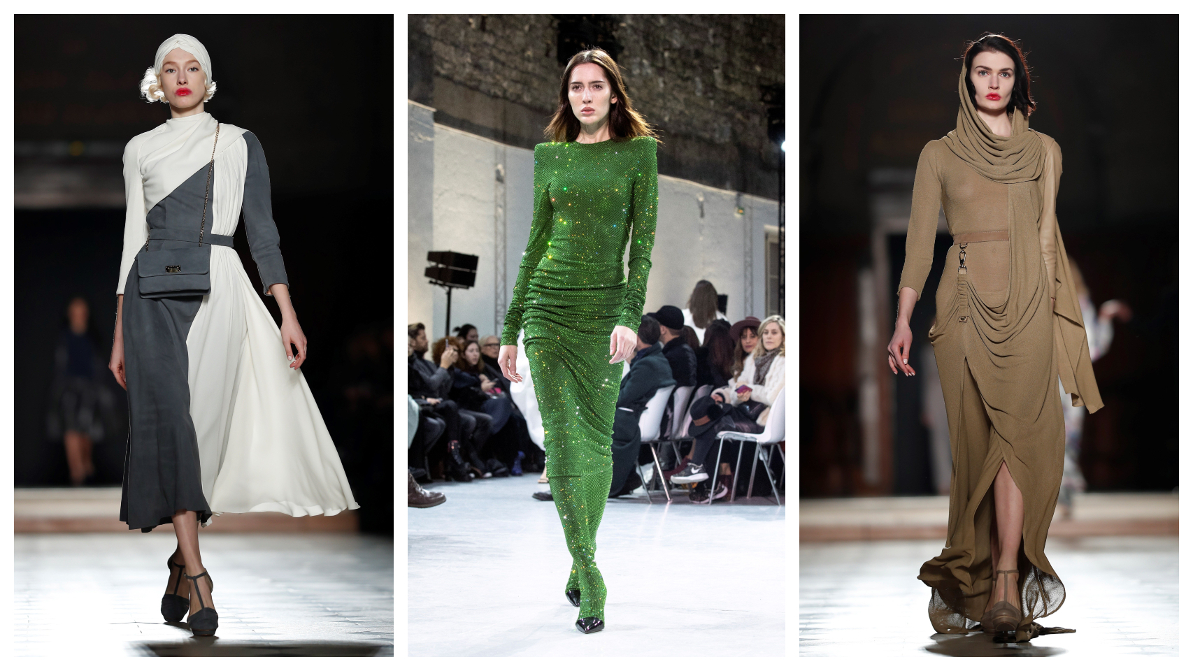 Algunas modelos desfilando.