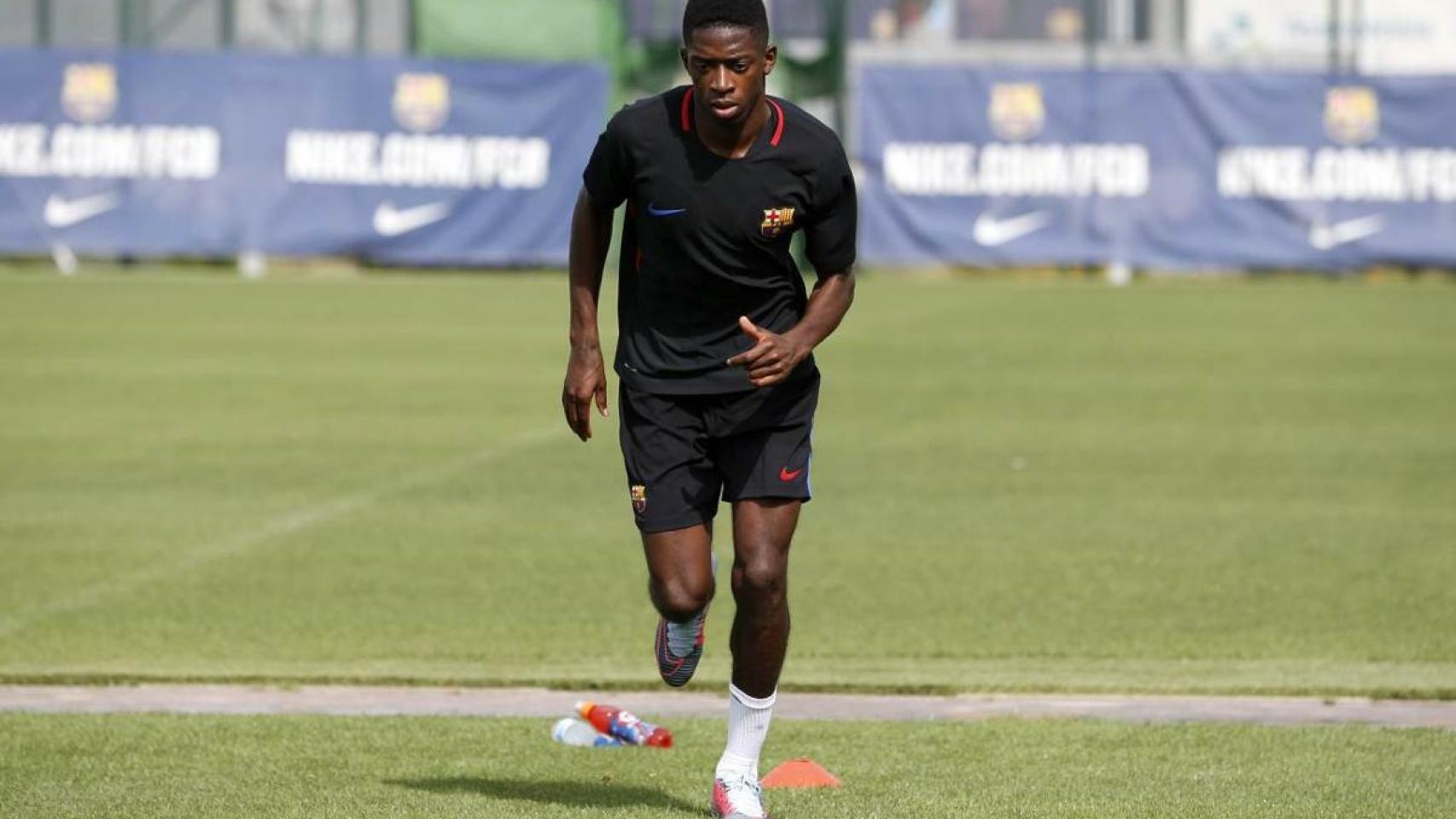 Ousmane Dembélé entrenando con el Barcelona. Foto: fcbarcelona.com