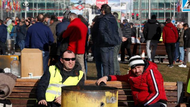 Taxistas de Madrid concentrados en Ifema.