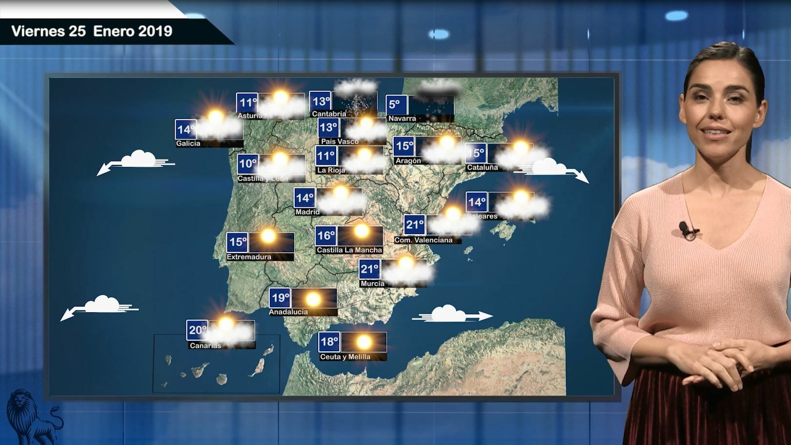 Fotograma del tiempo para el viernes 25 de enero de 2019