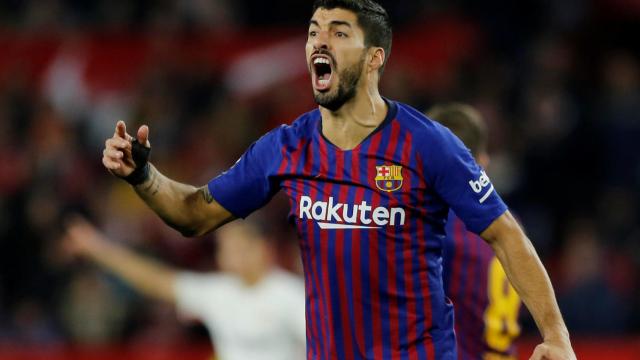 Luis Suárez, en un partido con el Barcelona