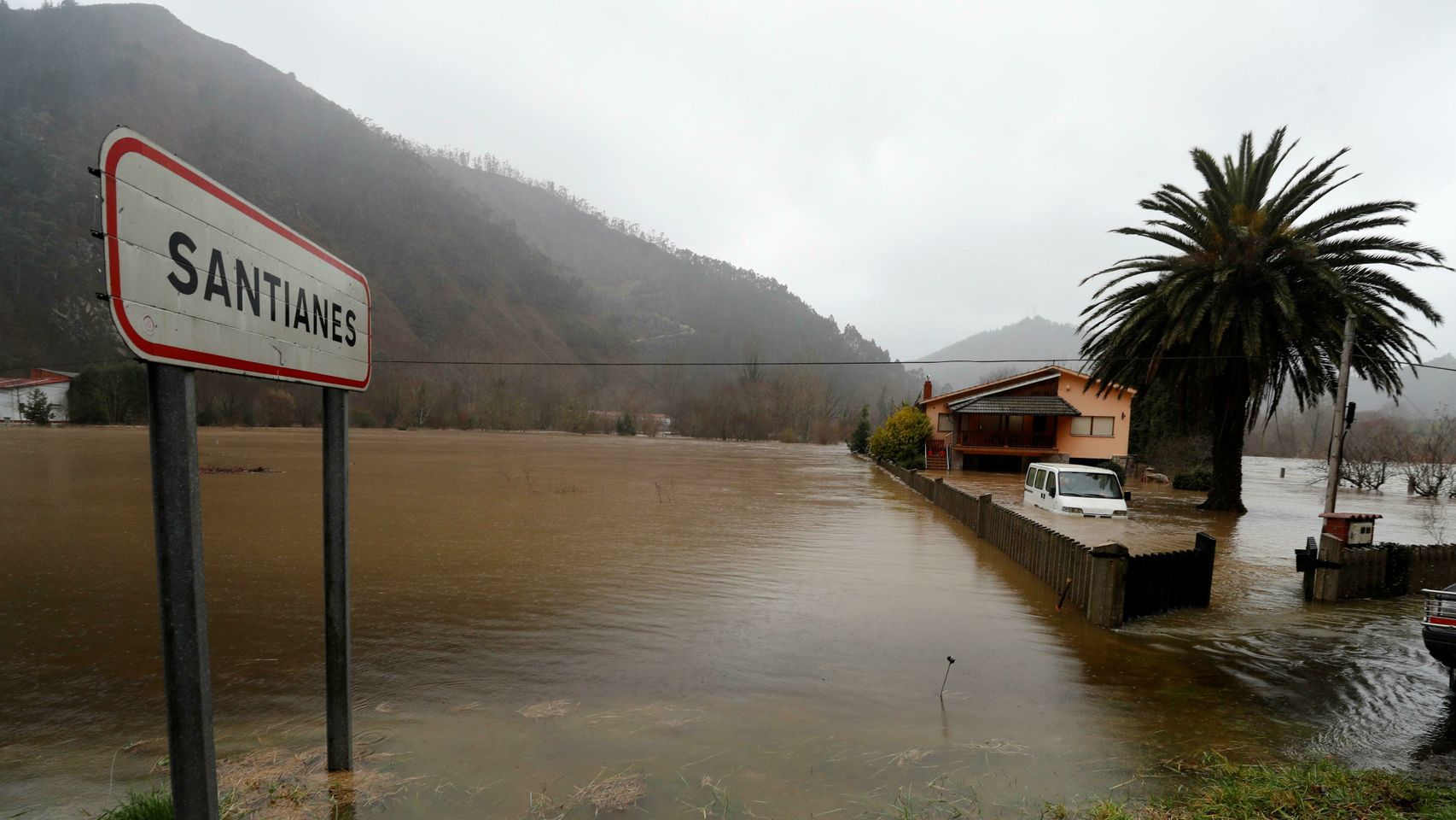 Una inundación en Santianes.