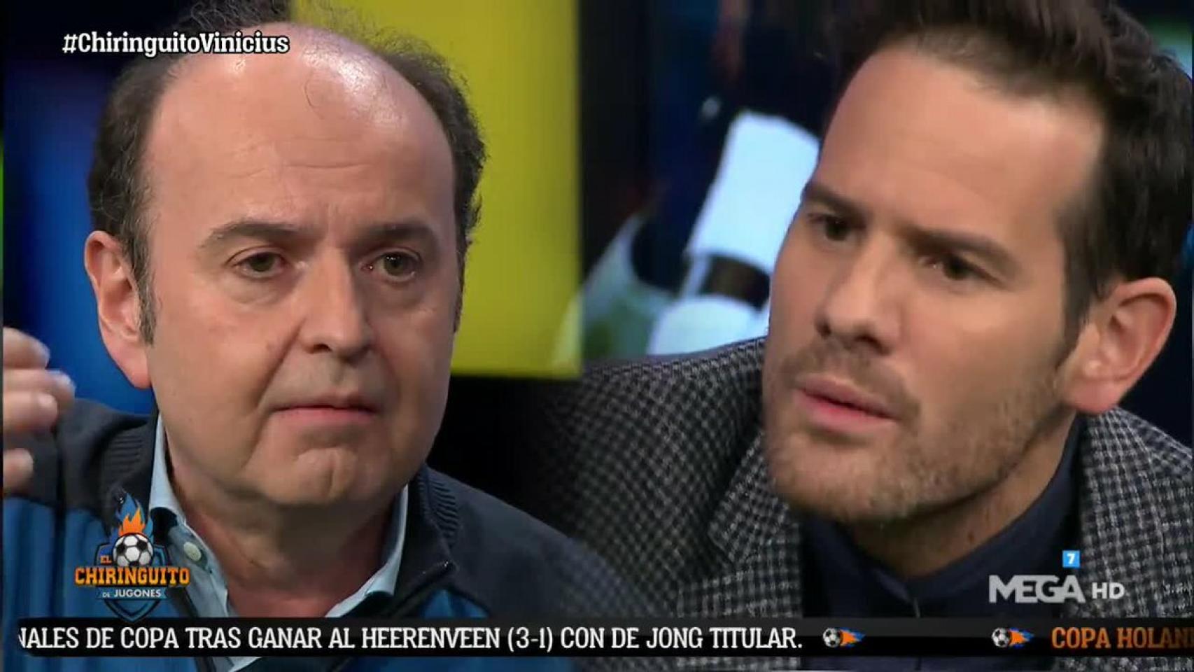 Quim Domènech en El Chiringuito. Foto Twitter : ( @elchiringuitotv)