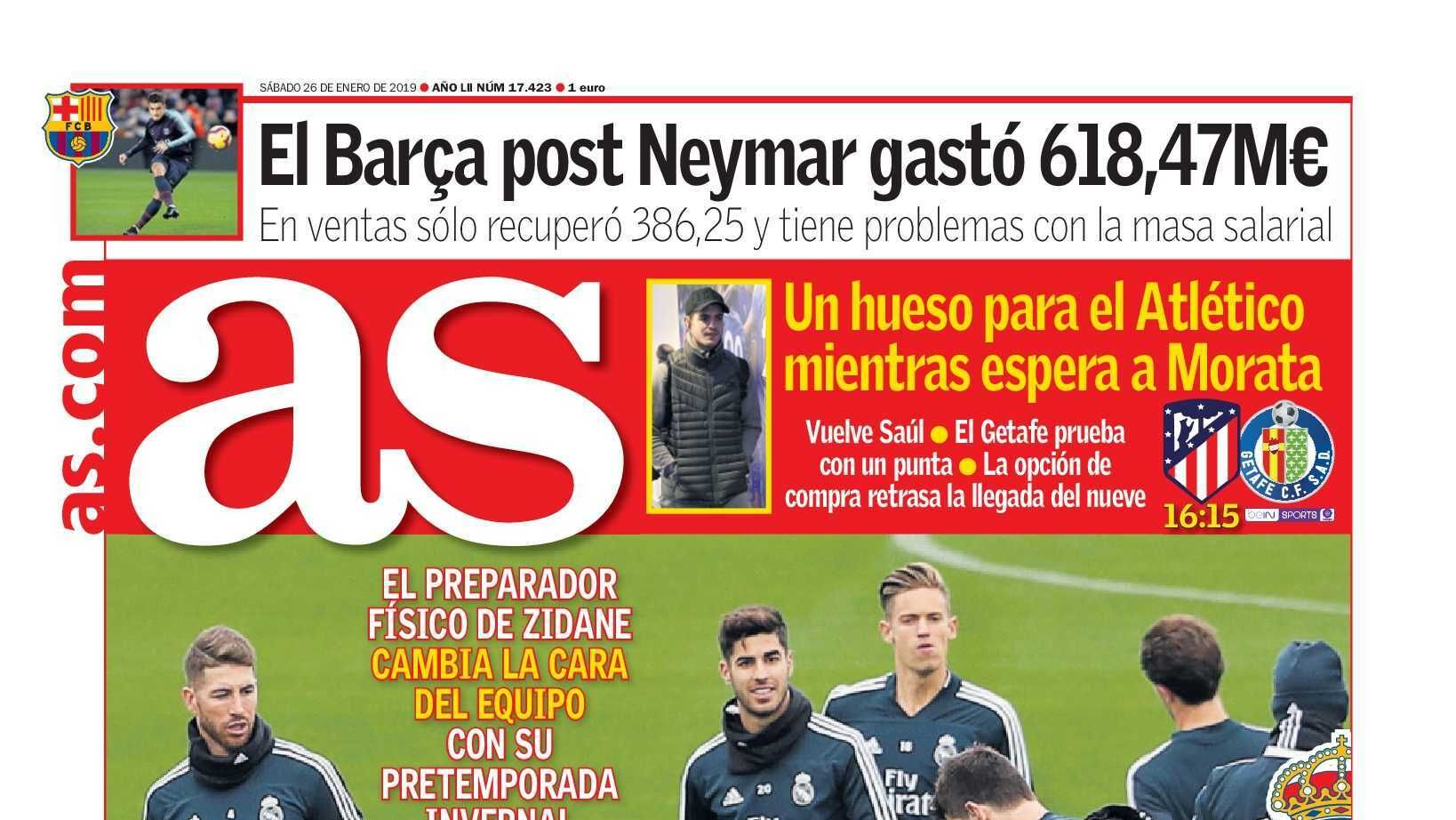 Portada del Diario AS (26/01/2019)