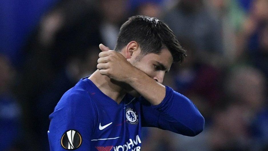 Morata en un partido con el Chelsea