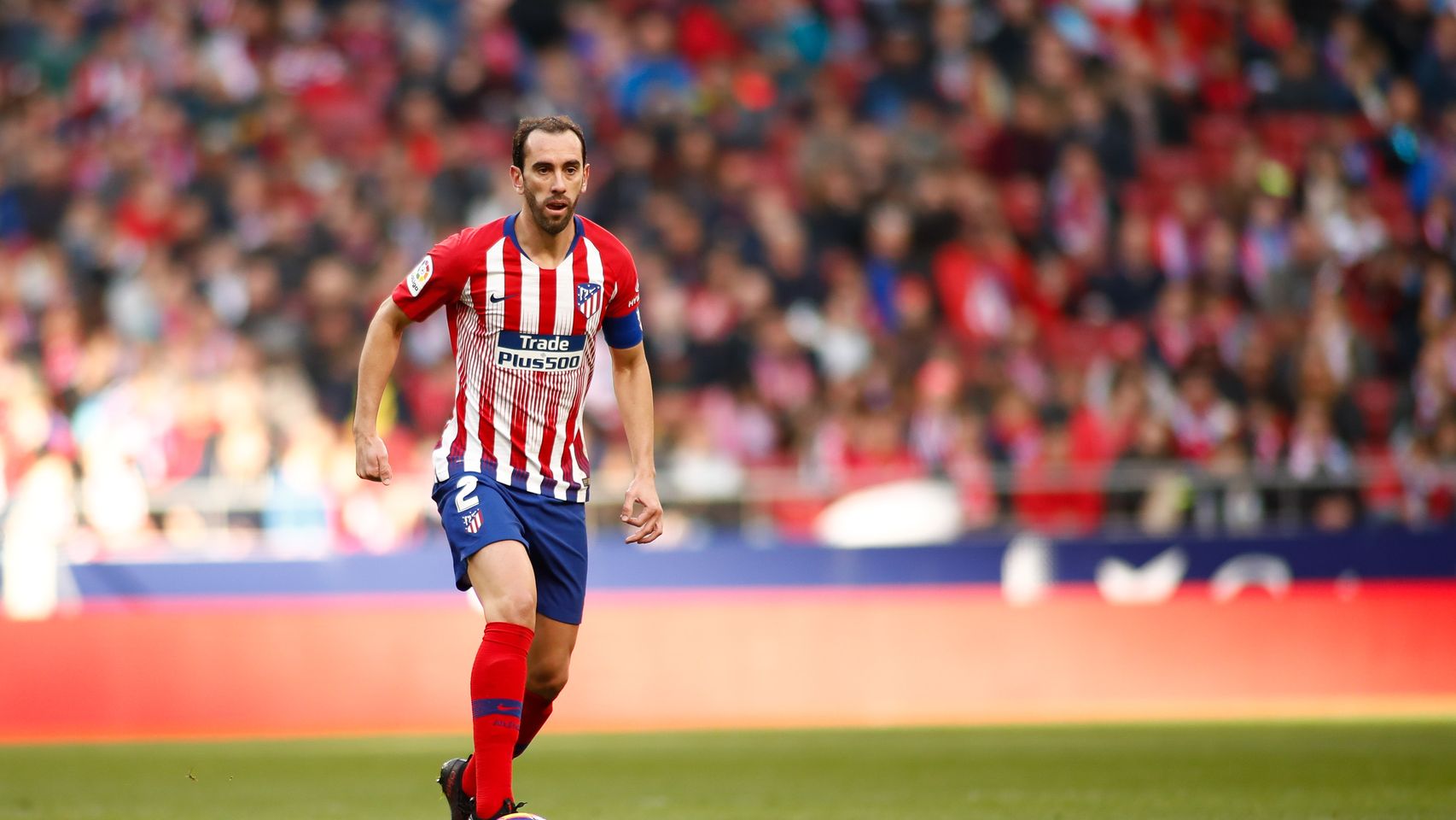 Godín durante su último partido con el Atlético