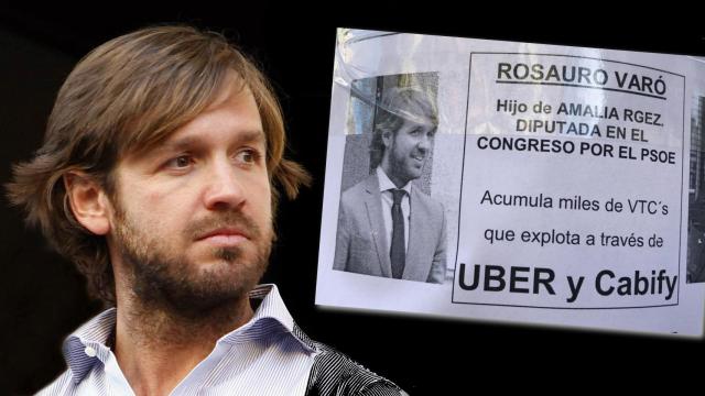 Rosauro Varo y junto al cartel en montaje JALEOS.