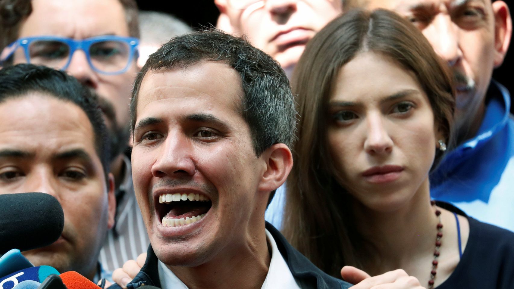 Guaidó, durante una comparecencia de prensa