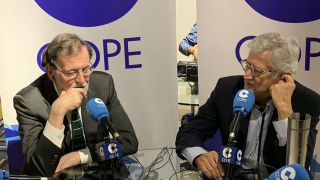 Mariano Rajoy en la 'COPE' con Pepe Domingo Cataño. Foto: Twitter (@elpartidazocope)
