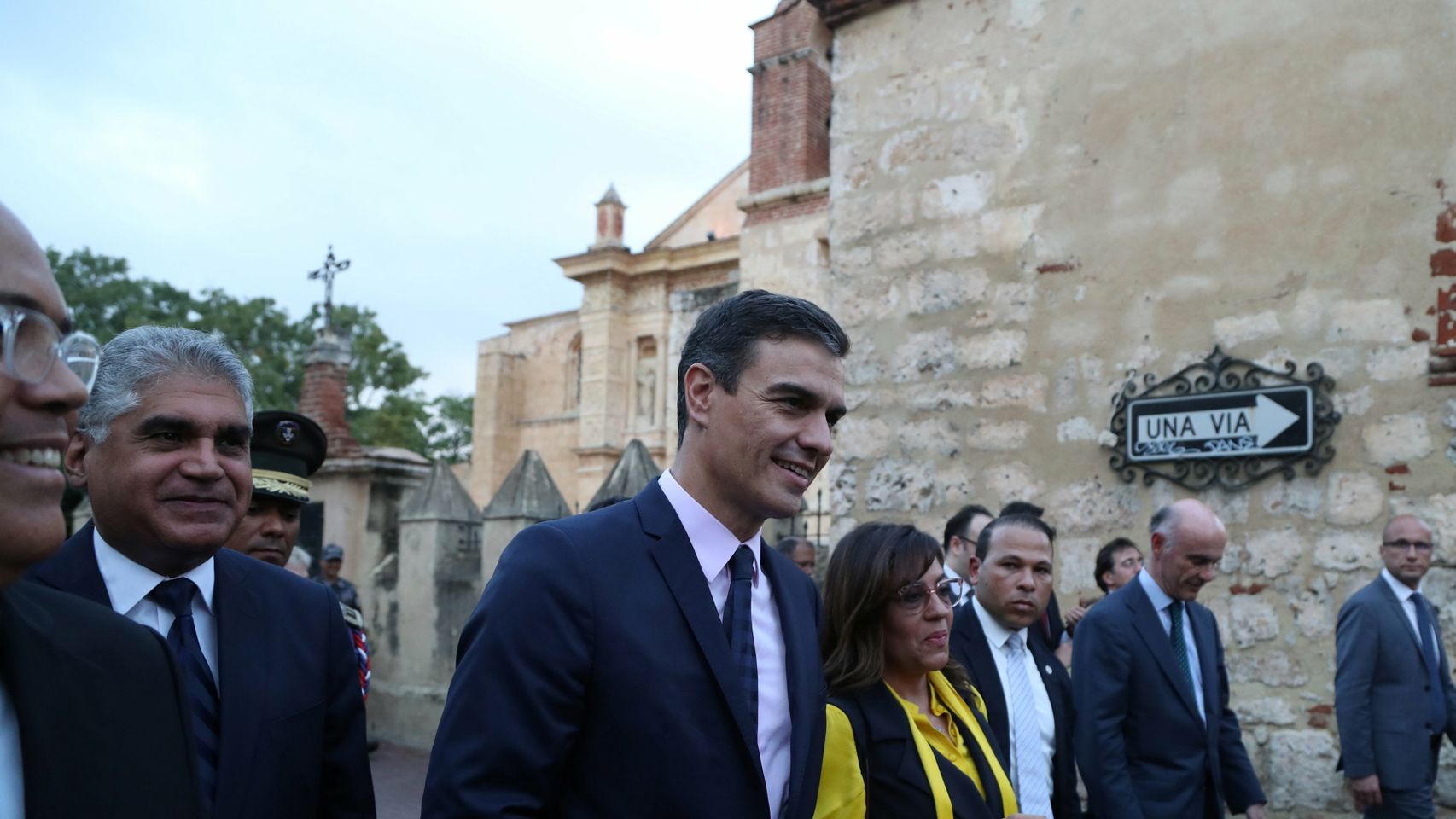 Pedro Sánchez durante su visita en Santo Domingo