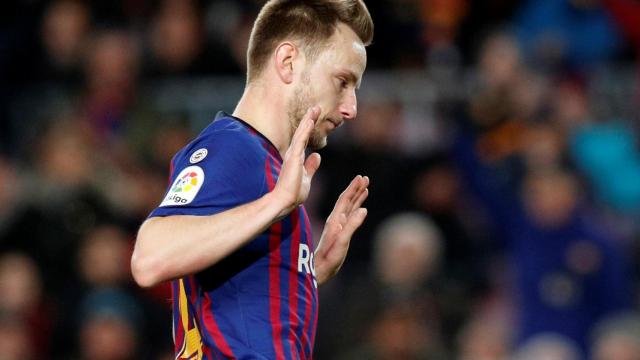 Rakitic tras marcar al Sevilla