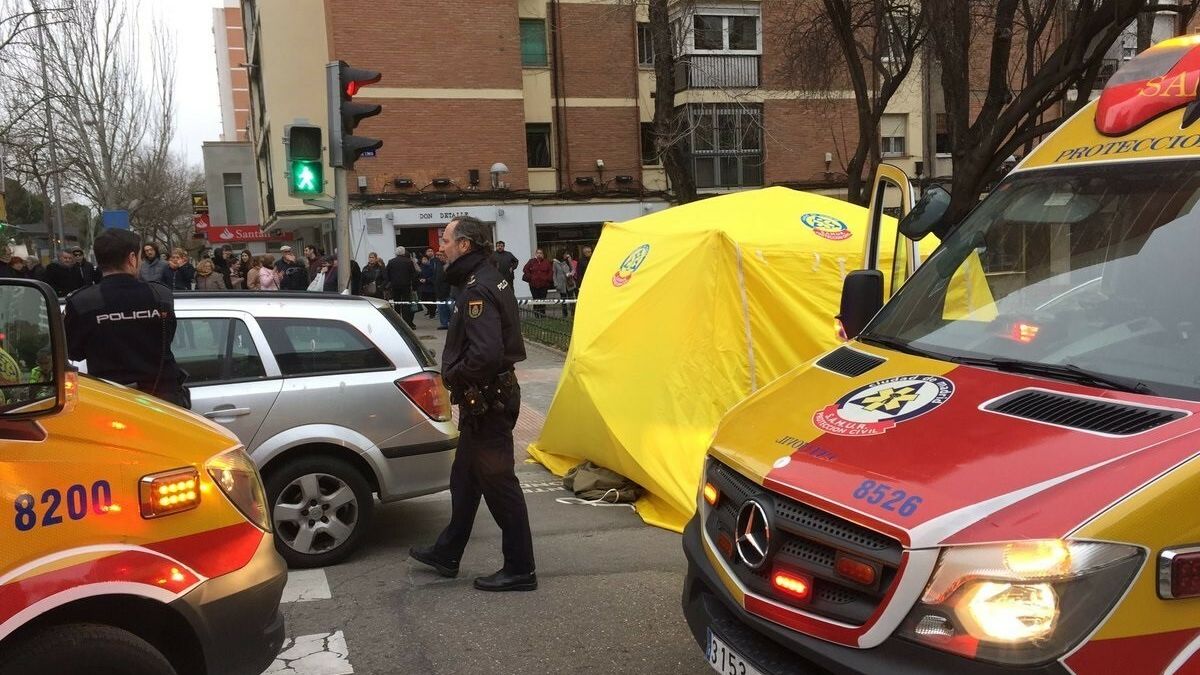 Lugar del accidente, en Madrid