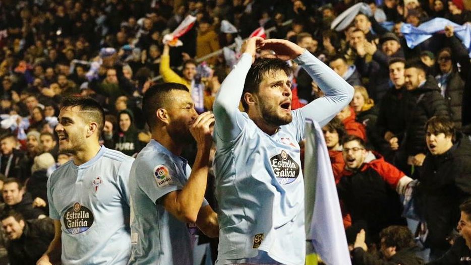 Okay celebra su gol en el Celta - Sevilla. Foto: Twitter (@RCCelta)
