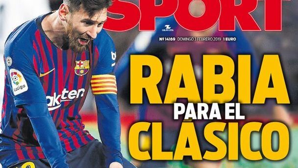 Portada del diario Sport (03/02/2019)