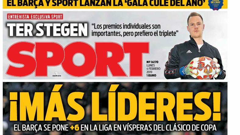 La portada del diario SPORT (04/02/2019)