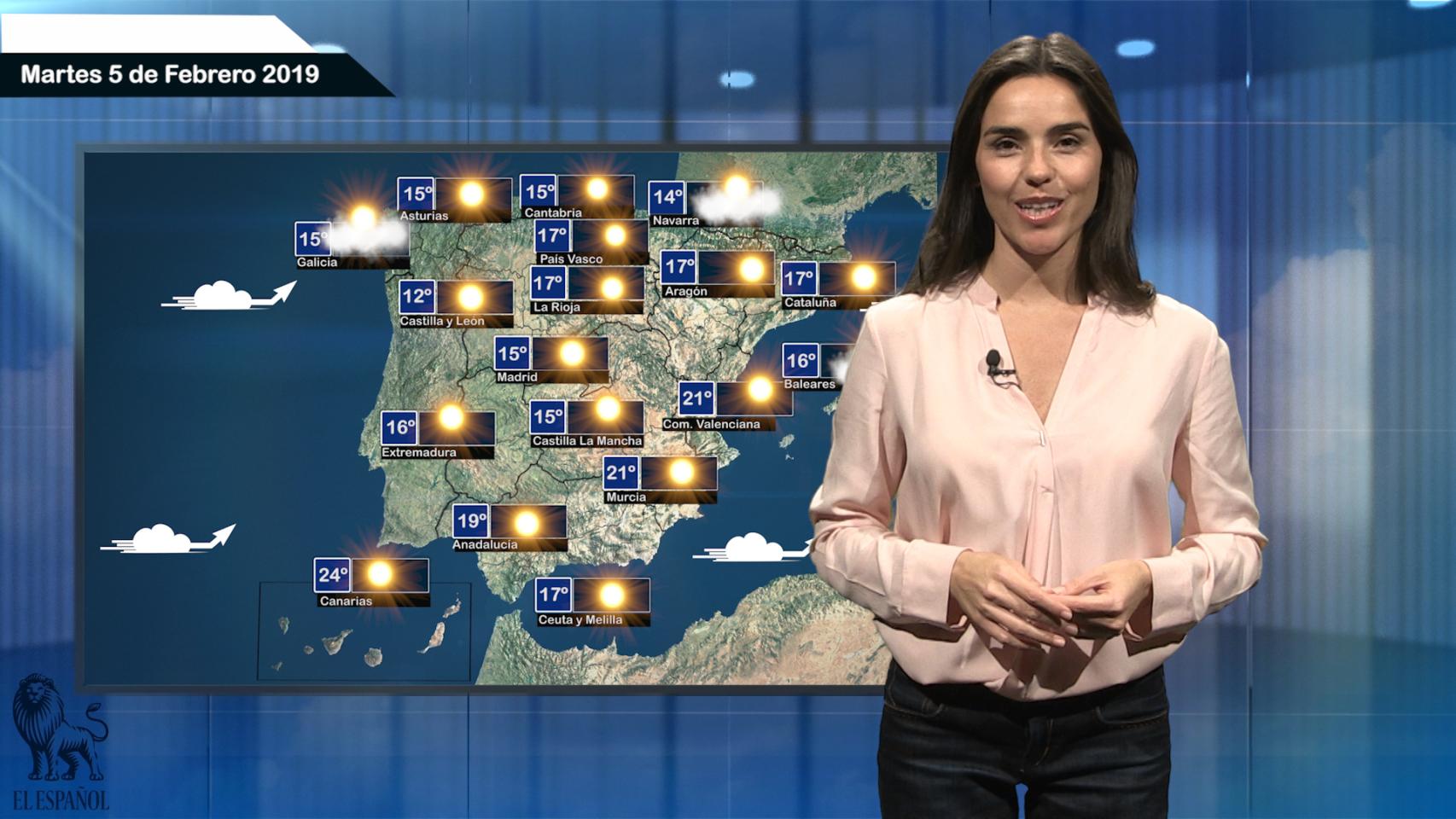 Fotograma de la predicción del tiempo de EL ESPAÑOL.