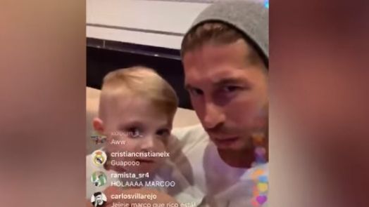 Sergio Ramos, con su hijo Marco.
