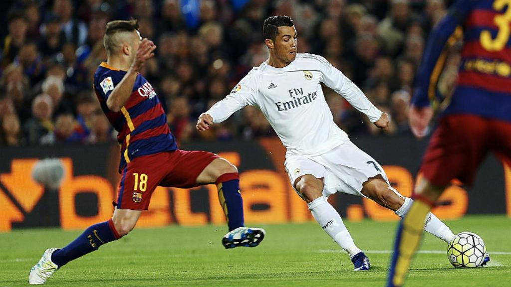 Cristiano Ronaldo en un Clásico.
